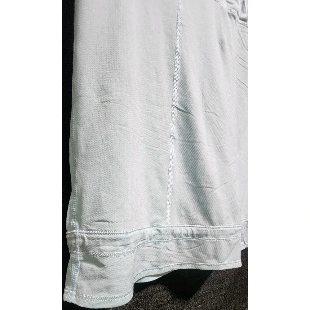 Lululemon Run Ta Ta Topper Tank Blue Aquamarine Drawstring Hem Cinch Waist Sz 12